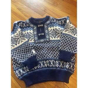 Vintage Nordstrikk Vintage Kids Sz 6‎ Nordic Fair Isle Wool Sweater Blue 80s/90s